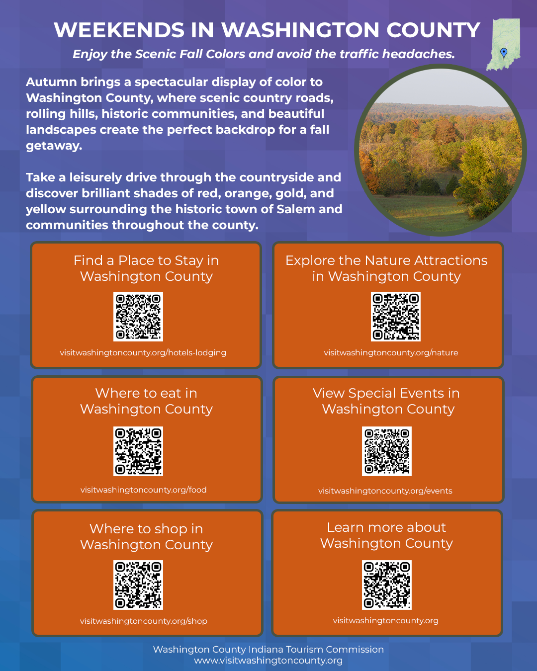 Click here to print out a Fall Tree Leaf Color Guide to Washington County Indiana Click here to print out a Fall Tree Leaf Color Guide to Washington County Indiana